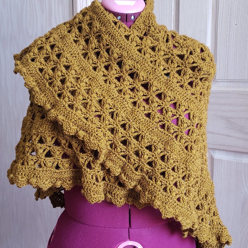 hand made crochet shawl